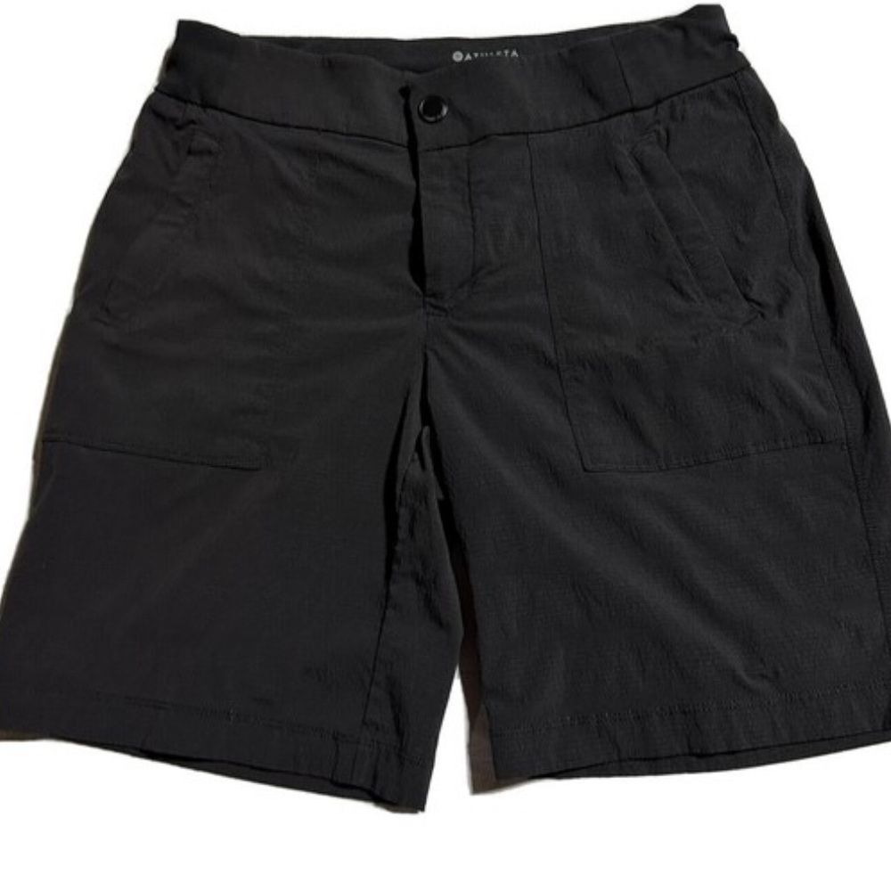 Athleta Shorts Womens 6 Black Trekkie Ripstop Hiking Trails Camping Safari 8